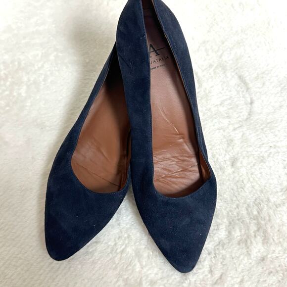 Aquatalia - Ballet Flats - Blue Suede Slip Ons - Comfort - Size 6.5 - Picture 1 of 8